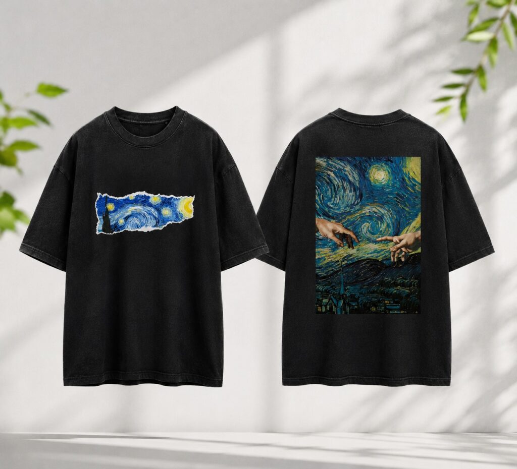 Starry Creation Oversized Art Graphic T-Shirt