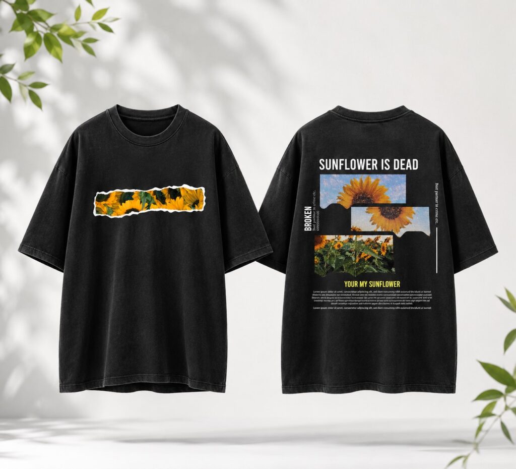 Sunflower Is Dead Oversized Graphic T-Shirt