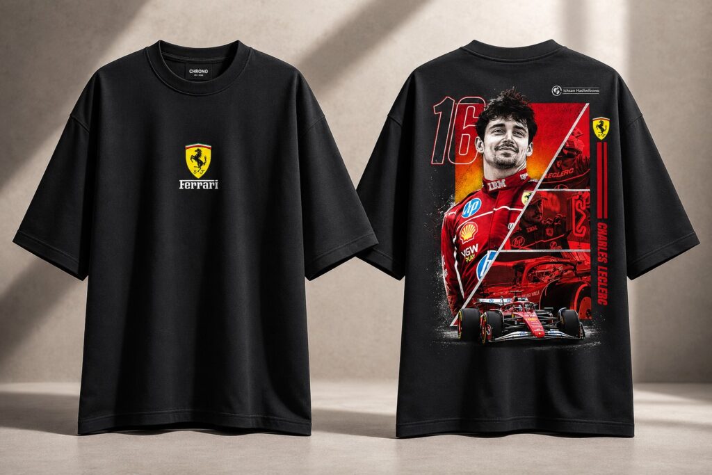 Charles Leclerc Ferrari Racing Oversized T-Shirt