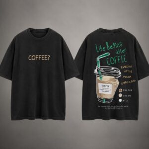 Life Begins After Coffee Oversized T-Shirt