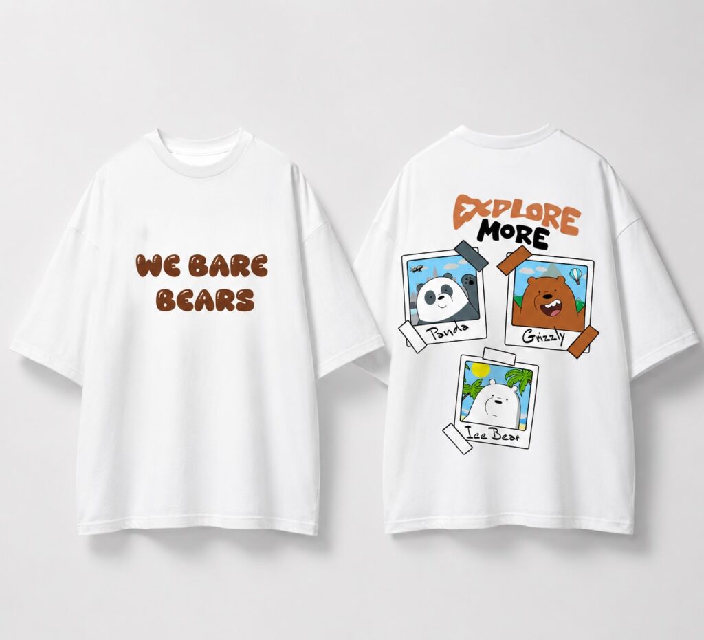 We Bare Bears Explore More Oversized T-Shirt