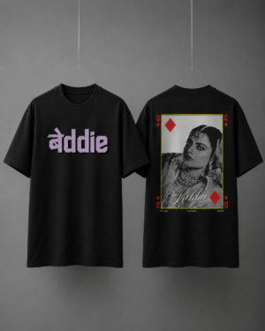 Rekha Queen Card Vintage Printed Round-Neck T-Shirt