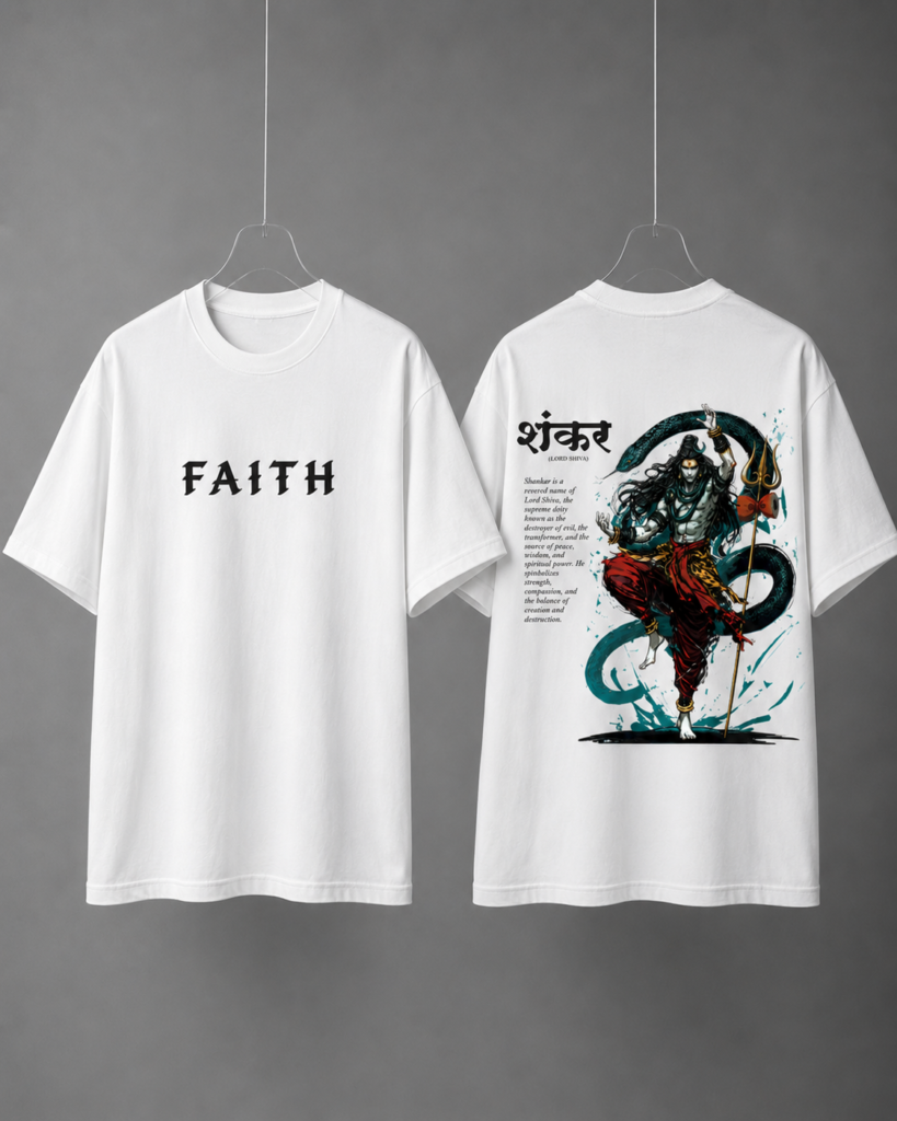 Faith Lord Shiva Printed Round-Neck T-Shirt