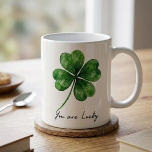 Lucky Four Leaf Clover Ceramic Mug