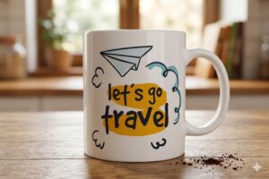 Let's Go Travel Quote Ceramic Coffee Mug