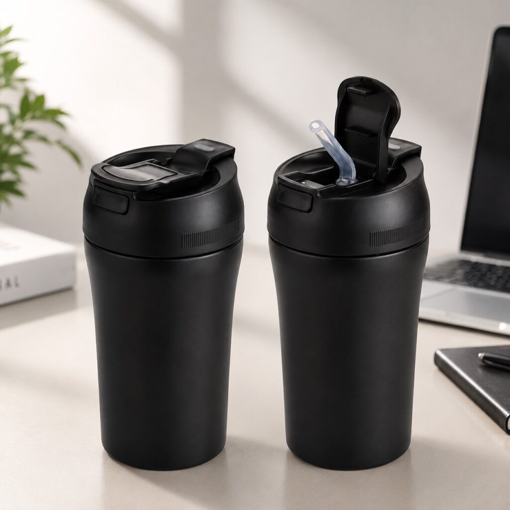 Insulated Flip Straw Travel Tumbler