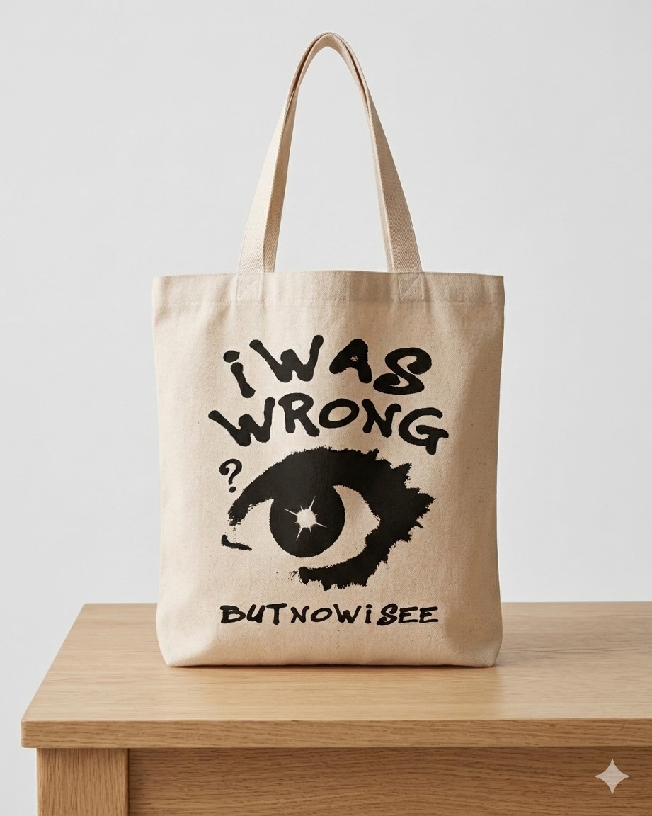 I Was Wrong Graphic Quote Canvas Tote Bag