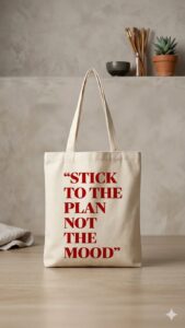 Stick to the Plan Quote Canvas Tote Bag