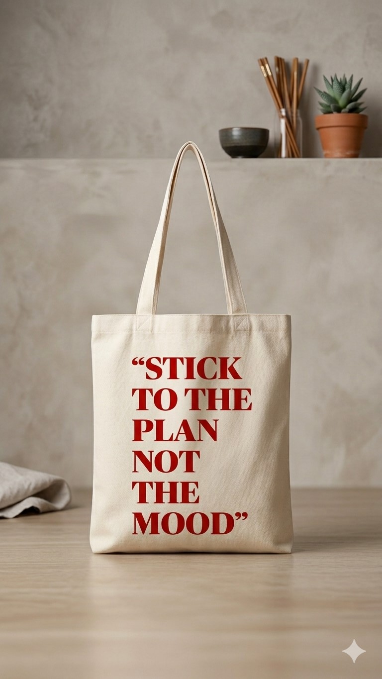 Stick to the Plan Quote Canvas Tote Bag