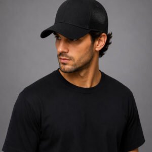 Black Mesh Trucker Cap