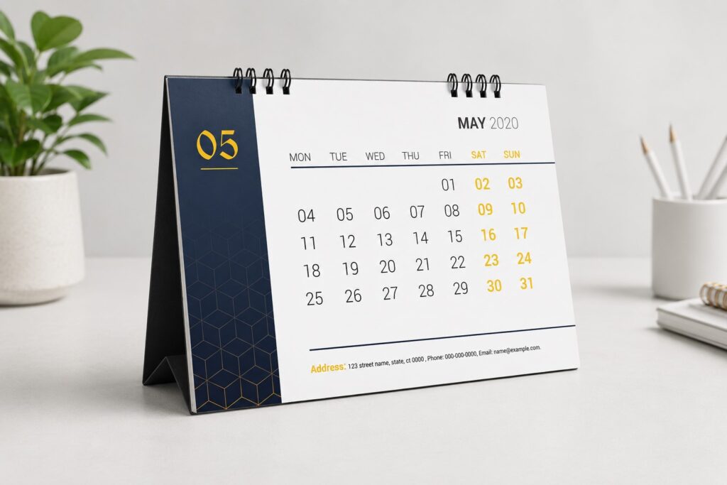 Minimalist Corporate Desk Calendar