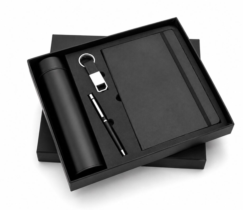 Executive Gift Set with Bottle, Notebook, Pen & Keychain