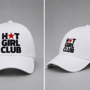 White Embroidered Baseball Cap