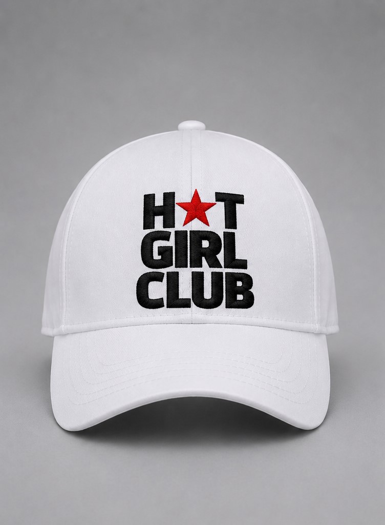 White Embroidered Baseball Cap