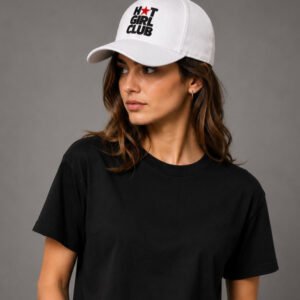 White Embroidered Baseball Cap
