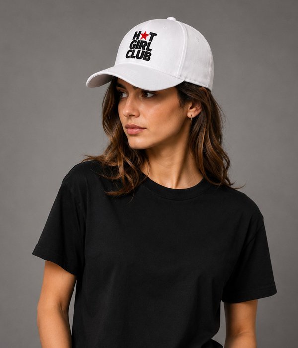 White Embroidered Baseball Cap