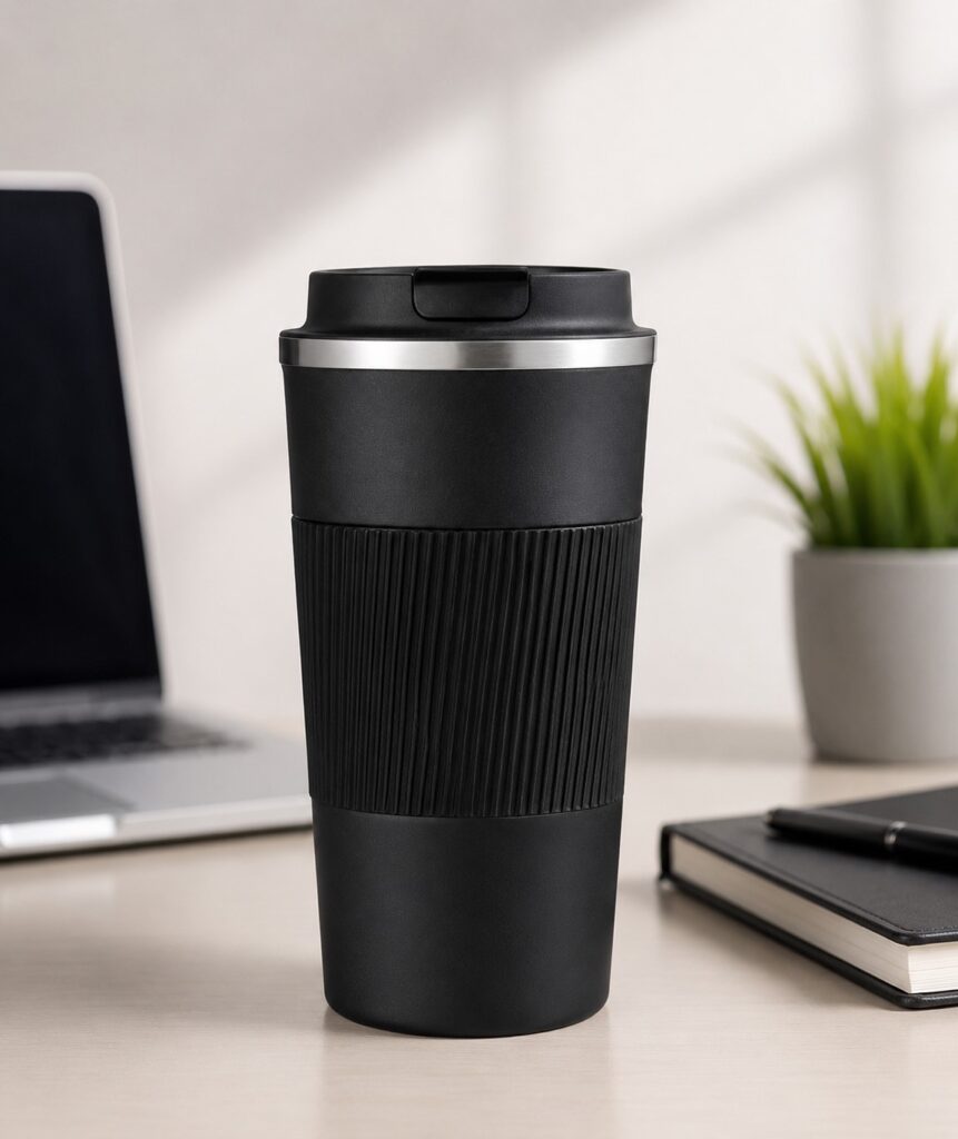 Premium Ribbed Grip Vacuum Travel Cup
