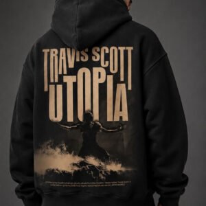 Utopia Travis Scott Graphic Oversized Hoodie – Black