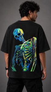 Still Alive Graphic Skeleton Oversized T-Shirt – Black