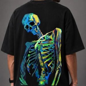 Still Alive Graphic Skeleton Oversized T-Shirt – Black