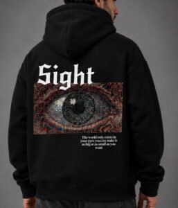 Sight Vision Graphic Oversized Hoodie – Black
