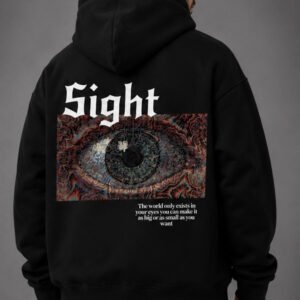 Sight Vision Graphic Oversized Hoodie – Black