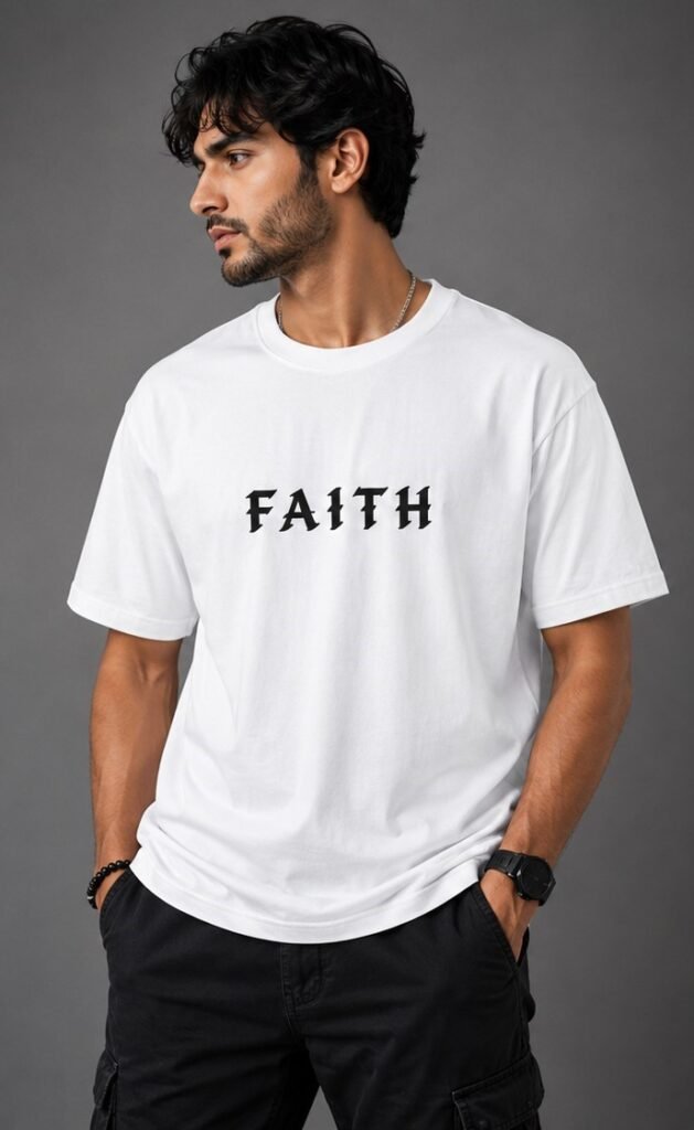 Shankar Faith Graphic Round Neck T-Shirt – White