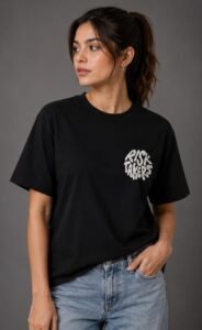 Risk Takers Graphic Round Neck T-Shirt – Black