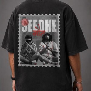 Street India Stamp Oversized T-Shirt – Black